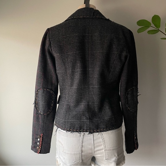 Vintage La Classe Couture Canada Rare Tweed Steam Punk Wool Blend Blazer Jacket - Picture 6 of 13